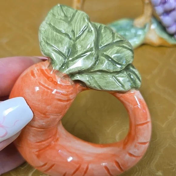Colorful Ceramic Napkin Rings Set - Picture 11 of 11